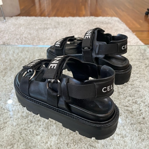 CÉLINE Outdoor Bulky Sandals – Size 37.5 – RM Black Leather - Picture 6 of 15